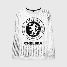 Мужской свитшот 3D с принтом Chelsea с потертостями на светлом фоне в городе Новоалтайск, 100% полиэстер с мягким внутренним слоем | круглый вырез горловины, мягкая резинка на манжетах и поясе, свободная посадка по фигуре | 
