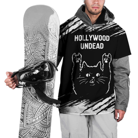 Накидка на куртку 3D с принтом Группа Hollywood Undead и рок кот в Екатеринбурге, 100% полиэстер |  | Тематика изображения на принте: 