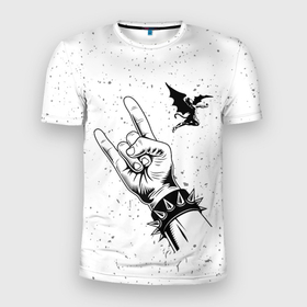 Мужская футболка 3D Slim с принтом Black Sabbath и рок символ в Кировске, 100% полиэстер с улучшенными характеристиками | приталенный силуэт, круглая горловина, широкие плечи, сужается к линии бедра | 