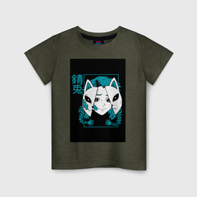 Детская футболка хлопок с принтом Макомо   Клинок рассекающий демонов в Курске, 100% хлопок | круглый вырез горловины, полуприлегающий силуэт, длина до линии бедер | 