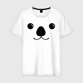 Мужская футболка хлопок с принтом Мордочка медвежонка в Белгороде, 100% хлопок | прямой крой, круглый вырез горловины, длина до линии бедер, слегка спущенное плечо. | 
