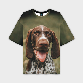 Мужская футболка OVERSIZE 3D с принтом Милый пёс в Екатеринбурге,  |  | Тематика изображения на принте: 