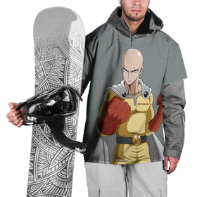 Накидка на куртку 3D с принтом Ванпанчмен   герой Сайтама в Санкт-Петербурге, 100% полиэстер |  | Тематика изображения на принте: 