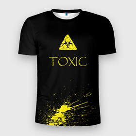 Мужская футболка 3D Slim с принтом TOXIC   Биологическая опасность в Петрозаводске, 100% полиэстер с улучшенными характеристиками | приталенный силуэт, круглая горловина, широкие плечи, сужается к линии бедра | 