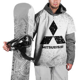 Накидка на куртку 3D с принтом Mitsubishi с потертостями на светлом фоне в Тюмени, 100% полиэстер |  | Тематика изображения на принте: 