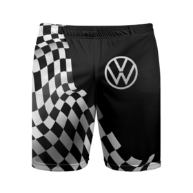 Мужские шорты спортивные с принтом Volkswagen racing flag ,  |  | 