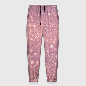Мужские брюки 3D с принтом Pink bubbles в Курске, 100% полиэстер | манжеты по низу, эластичный пояс регулируется шнурком, по бокам два кармана без застежек, внутренняя часть кармана из мелкой сетки | 