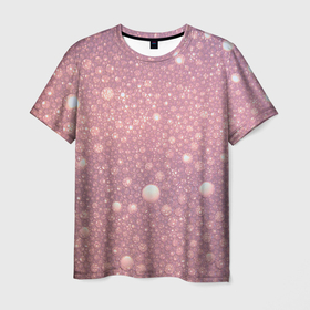 Мужская футболка 3D с принтом Pink bubbles в Санкт-Петербурге, 100% полиэфир | прямой крой, круглый вырез горловины, длина до линии бедер | 