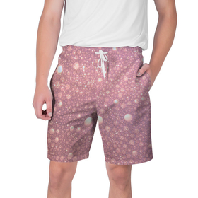Мужские шорты 3D с принтом Pink bubbles в Курске,  полиэстер 100% | прямой крой, два кармана без застежек по бокам. Мягкая трикотажная резинка на поясе, внутри которой широкие завязки. Длина чуть выше колен | 