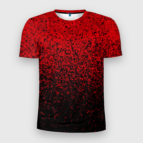 Мужская футболка 3D Slim с принтом Текстура агрессивный Красный в Тюмени, 100% полиэстер с улучшенными характеристиками | приталенный силуэт, круглая горловина, широкие плечи, сужается к линии бедра | 