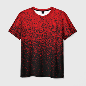 Мужская футболка 3D с принтом Текстура агрессивный Красный в Санкт-Петербурге, 100% полиэфир | прямой крой, круглый вырез горловины, длина до линии бедер | 