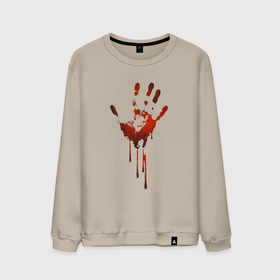 Мужской свитшот хлопок с принтом Кровавый след руки в Белгороде, 100% хлопок |  | Тематика изображения на принте: 