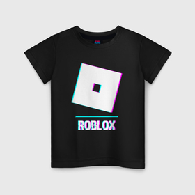 Детская футболка хлопок с принтом Roblox в стиле glitch и баги графики в Белгороде, 100% хлопок | круглый вырез горловины, полуприлегающий силуэт, длина до линии бедер | 