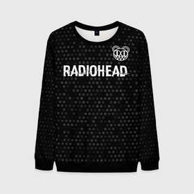 Мужской свитшот 3D с принтом Radiohead glitch на темном фоне: символ сверху в Белгороде, 100% полиэстер с мягким внутренним слоем | круглый вырез горловины, мягкая резинка на манжетах и поясе, свободная посадка по фигуре | 