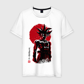 Мужская футболка хлопок с принтом Goku Son   Dragon Ball   Japan style в Санкт-Петербурге, 100% хлопок | прямой крой, круглый вырез горловины, длина до линии бедер, слегка спущенное плечо. | Тематика изображения на принте: 