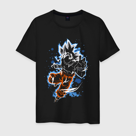 Мужская футболка хлопок с принтом Dragon Ball   Son Goku   neon в Екатеринбурге, 100% хлопок | прямой крой, круглый вырез горловины, длина до линии бедер, слегка спущенное плечо. | 