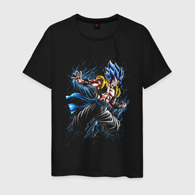 Мужская футболка хлопок с принтом Goku Son   Dragon Ball   neon в Екатеринбурге, 100% хлопок | прямой крой, круглый вырез горловины, длина до линии бедер, слегка спущенное плечо. | 
