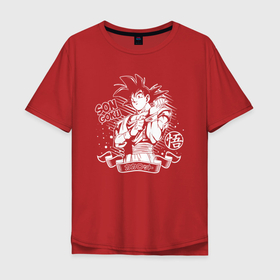 Мужская футболка хлопок Oversize с принтом Son Goku   character   Dragon Ball в Белгороде, 100% хлопок | свободный крой, круглый ворот, “спинка” длиннее передней части | 