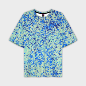 Мужская футболка OVERSIZE 3D с принтом Текстура абстракция лёд синий в Новосибирске,  |  | 