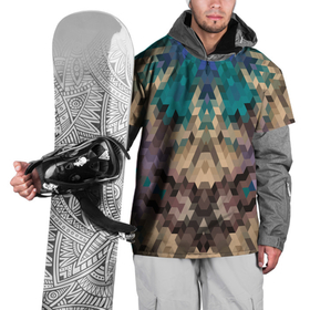 Накидка на куртку 3D с принтом Геометрический симметричный узор в коричневых тонах в Белгороде, 100% полиэстер |  | Тематика изображения на принте: 