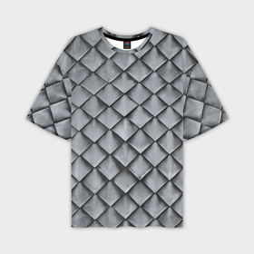 Мужская футболка OVERSIZE 3D с принтом Металлическая черепица   текстура в Екатеринбурге,  |  | 
