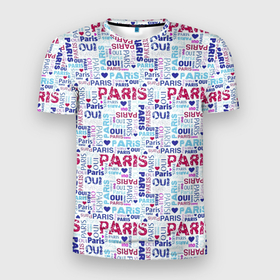 Мужская футболка 3D Slim с принтом Парижская бумага с надписями   текстура в Петрозаводске, 100% полиэстер с улучшенными характеристиками | приталенный силуэт, круглая горловина, широкие плечи, сужается к линии бедра | Тематика изображения на принте: 