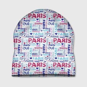 Шапка 3D с принтом Парижская бумага с надписями   текстура в Кировске, 100% полиэстер | универсальный размер, печать по всей поверхности изделия | Тематика изображения на принте: 