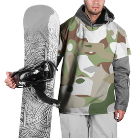 Накидка на куртку 3D с принтом Камуфляж зимний лес крупный в Курске, 100% полиэстер |  | 