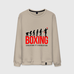 Мужской свитшот хлопок с принтом Boxing evolution в Санкт-Петербурге, 100% хлопок |  | Тематика изображения на принте: 