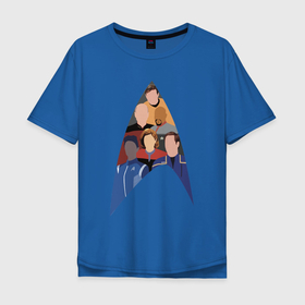 Мужская футболка хлопок Oversize с принтом Звездный путь   все капитаны , 100% хлопок | свободный крой, круглый ворот, “спинка” длиннее передней части | Тематика изображения на принте: 