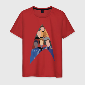Мужская футболка хлопок с принтом Звездный путь   все капитаны в Новосибирске, 100% хлопок | прямой крой, круглый вырез горловины, длина до линии бедер, слегка спущенное плечо. | Тематика изображения на принте: 