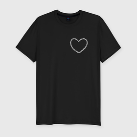 Мужская футболка хлопок Slim с принтом Heart of the chain в Тюмени, 92% хлопок, 8% лайкра | приталенный силуэт, круглый вырез ворота, длина до линии бедра, короткий рукав | Тематика изображения на принте: 