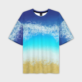 Мужская футболка OVERSIZE 3D с принтом Sea lagoon в Курске,  |  | Тематика изображения на принте: 