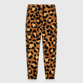 Мужские брюки 3D с принтом Леопардовый цвет , 100% полиэстер | манжеты по низу, эластичный пояс регулируется шнурком, по бокам два кармана без застежек, внутренняя часть кармана из мелкой сетки | 