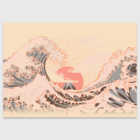 Поздравительная открытка с принтом Бурные океанские волны на восходе солнца в Санкт-Петербурге, 100% бумага | плотность бумаги 280 г/м2, матовая, на обратной стороне линовка и место для марки
 | Тематика изображения на принте: 