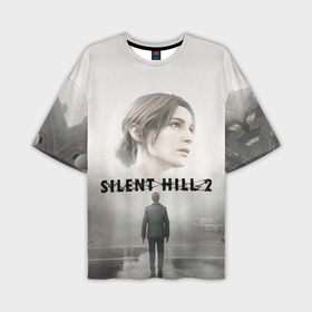 Мужская футболка OVERSIZE 3D с принтом Джеймс и Мэри Silent Hill 2 remake в Екатеринбурге,  |  | Тематика изображения на принте: 