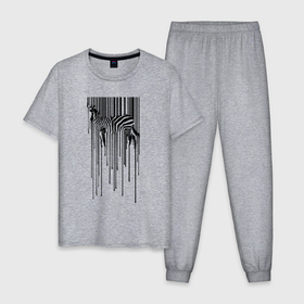 Мужская пижама хлопок с принтом Зебра   штрих код в Петрозаводске, 100% хлопок | брюки и футболка прямого кроя, без карманов, на брюках мягкая резинка на поясе и по низу штанин
 | 
