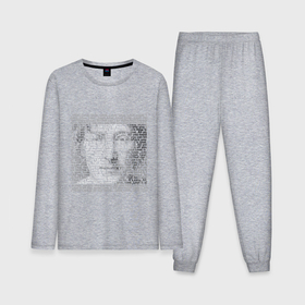 Мужская пижама хлопок (с лонгсливом) с принтом Джон Леннон, портрет, текст песни ,  |  | 