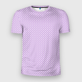 Мужская футболка 3D Slim с принтом Вязаное полотно   Розовое в Кировске, 100% полиэстер с улучшенными характеристиками | приталенный силуэт, круглая горловина, широкие плечи, сужается к линии бедра | 