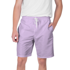Мужские шорты 3D с принтом Вязаное полотно   Розовое ,  полиэстер 100% | прямой крой, два кармана без застежек по бокам. Мягкая трикотажная резинка на поясе, внутри которой широкие завязки. Длина чуть выше колен | 