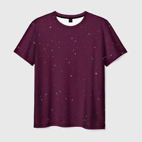 Мужская футболка 3D с принтом Абстракция звёздные мечты , 100% полиэфир | прямой крой, круглый вырез горловины, длина до линии бедер | 