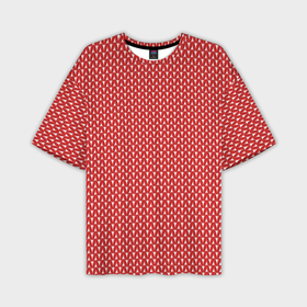 Мужская футболка OVERSIZE 3D с принтом Вязанное полотно   Красное в Кировске,  |  | 