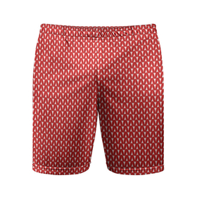 Мужские шорты спортивные с принтом Вязанное полотно   Красное ,  |  | 
