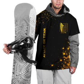 Накидка на куртку 3D с принтом Attack on Titan   gold gradient: надпись, символ в Новосибирске, 100% полиэстер |  | 