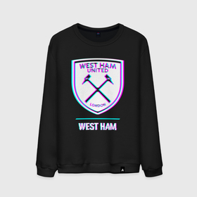 Мужской свитшот хлопок с принтом West Ham FC в стиле glitch в Курске, 100% хлопок |  | 
