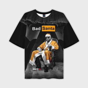 Мужская футболка OVERSIZE 3D с принтом Bad Santa REC в Екатеринбурге,  |  | Тематика изображения на принте: 
