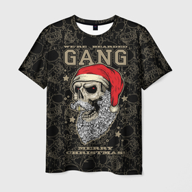 Мужская футболка 3D с принтом We are bearded gang. Merry Christmas , 100% полиэфир | прямой крой, круглый вырез горловины, длина до линии бедер | Тематика изображения на принте: 
