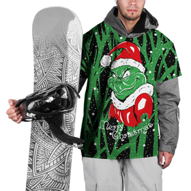 Накидка на куртку 3D с принтом Santa Claus, Grinch   Christmas thief в Новосибирске, 100% полиэстер |  | 
