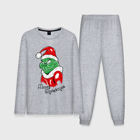 Мужская пижама хлопок (с лонгсливом) с принтом Santa Claus Grinch   merry Christmas в Екатеринбурге,  |  | 