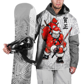 Накидка на куртку 3D с принтом Santa Claus. Samurai with katana в Екатеринбурге, 100% полиэстер |  | Тематика изображения на принте: 